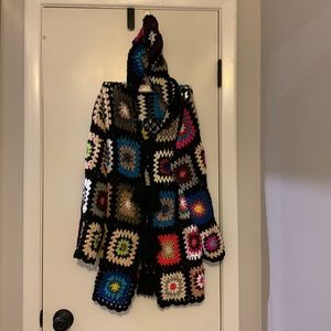 Hand Knit Granny Square hoody Sweater